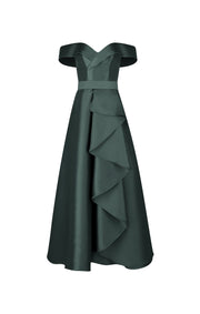 Vestido con Olanes Verde