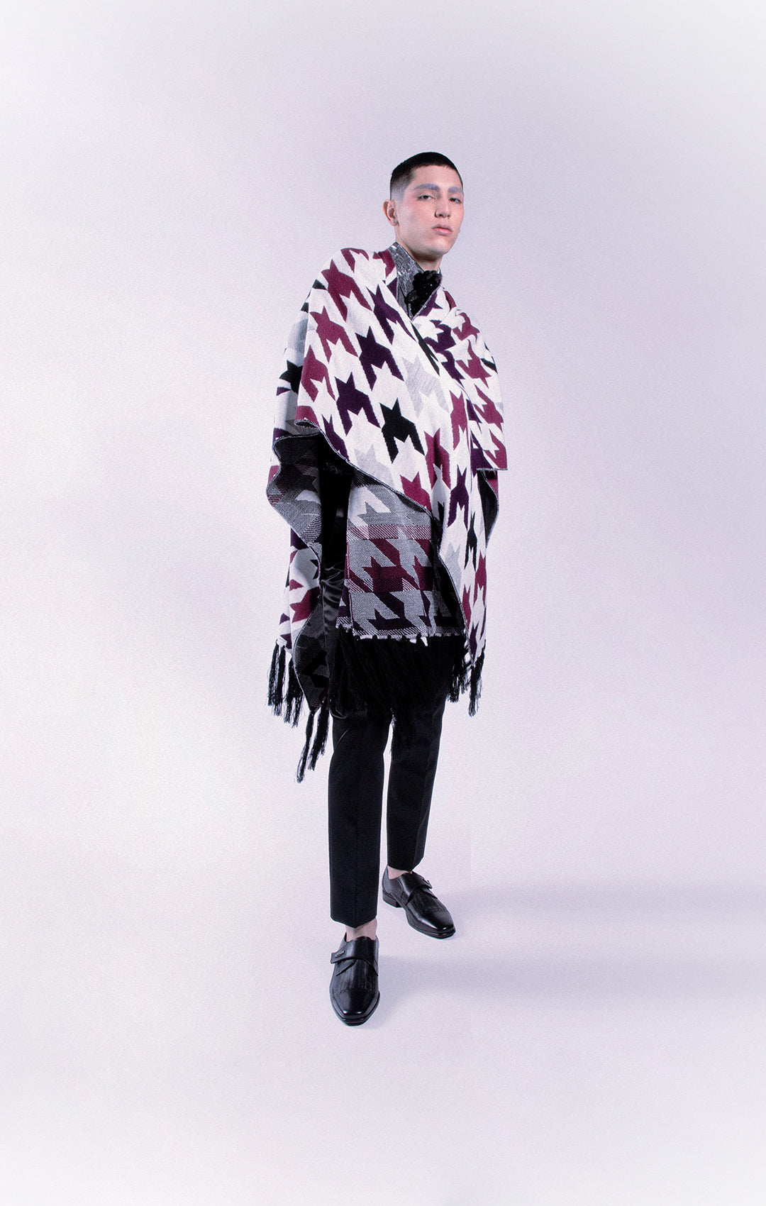 Poncho Pata de Gallo Violeta
