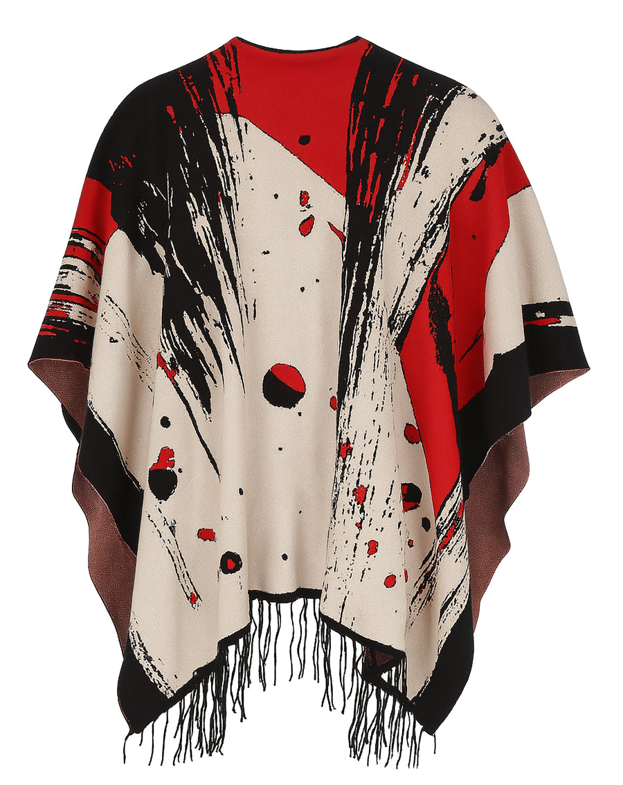 PONCHO OTOÑO INVIERNO ROJO