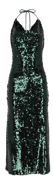 VESTIDO OTOÑO INVIERNO LENTEJUELAS VERDE