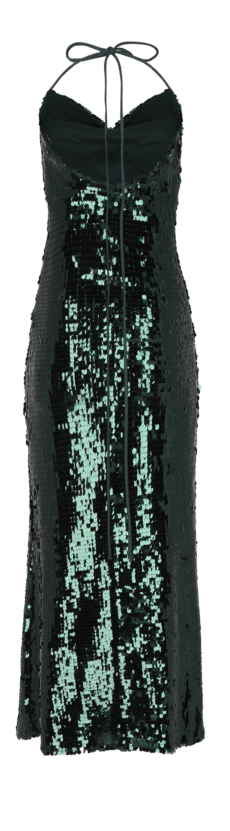 VESTIDO OTOÑO INVIERNO LENTEJUELAS VERDE