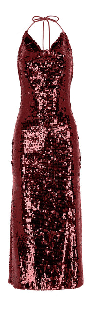 VESTIDO OTOÑO INVIERNO LENTEJUELAS ROJO