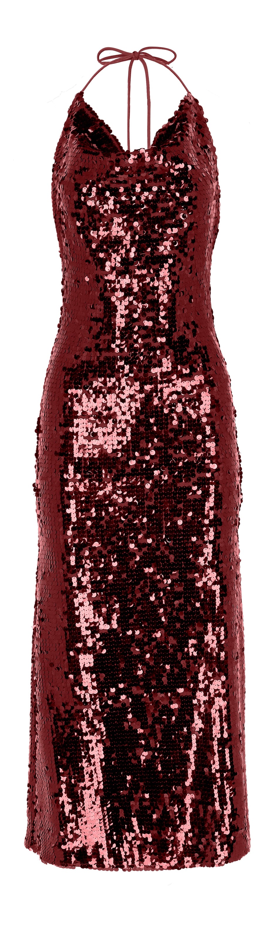 VESTIDO OTOÑO INVIERNO LENTEJUELAS ROJO