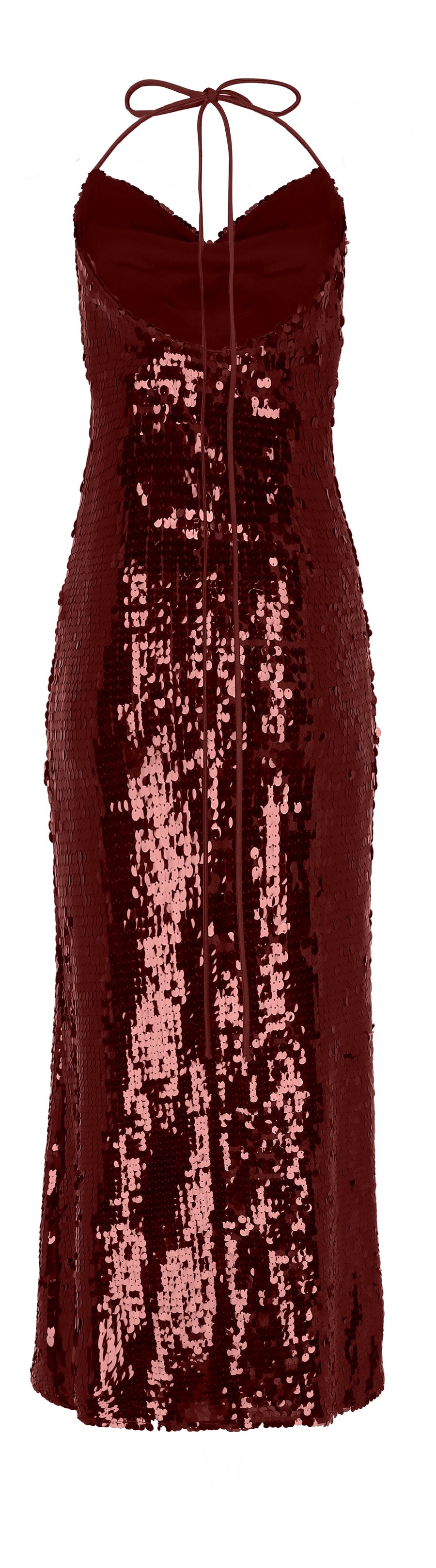 VESTIDO OTOÑO INVIERNO LENTEJUELAS ROJO