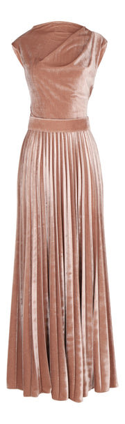 VESTIDO OTOÑO INVIERNO TERCIOPELO ARENA