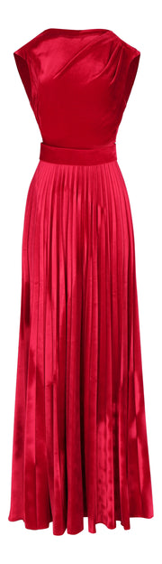 VESTIDO OTOÑO INVIERNO TERCIOPELO ROJO