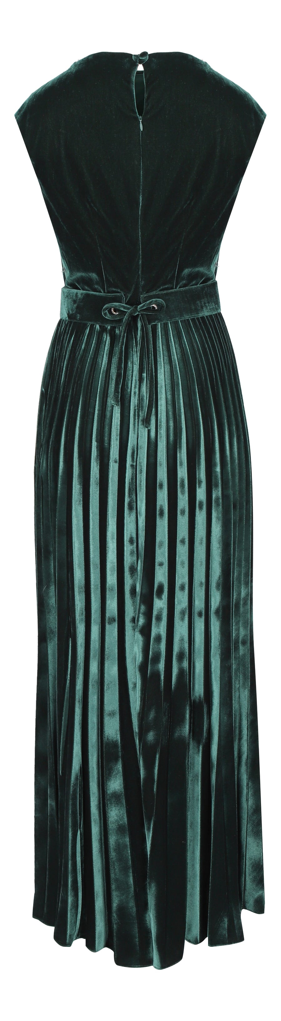 VESTIDO OTOÑO INVIERNO TERCIPELO VERDE