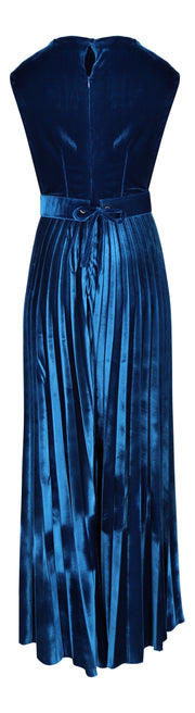 VESTIDO OTOÑO INVIERNO TERCIOPELO AZUL