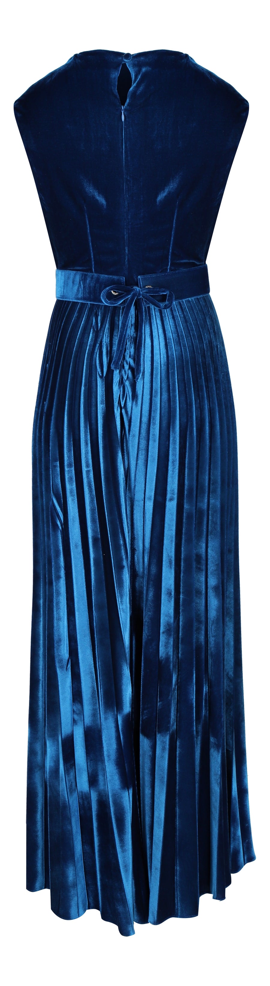 VESTIDO OTOÑO INVIERNO TERCIOPELO AZUL