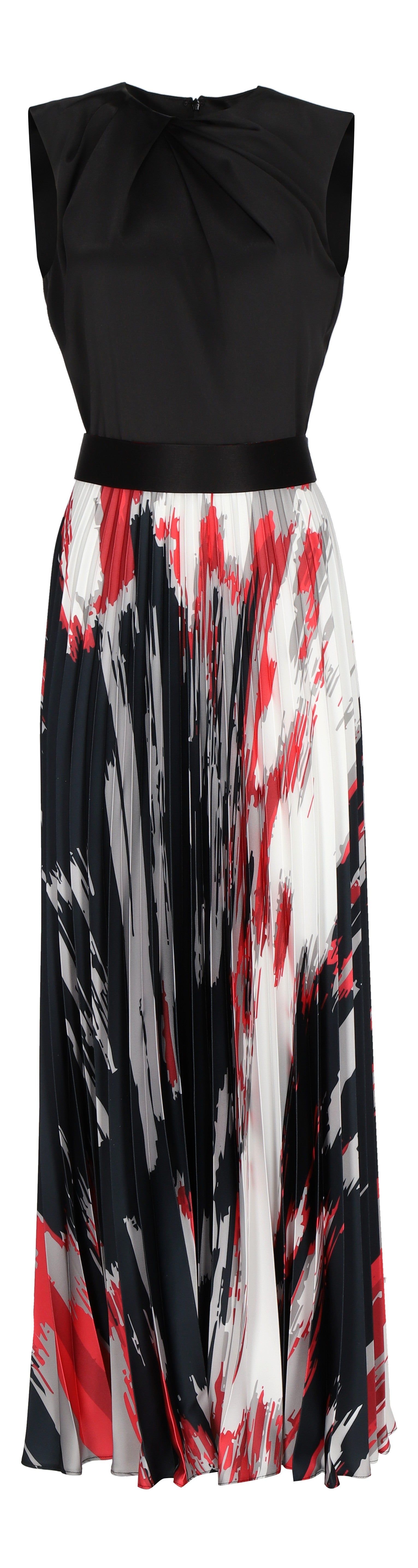 VESTIDO OTOÑO INVIERNO NEGRO ROJO