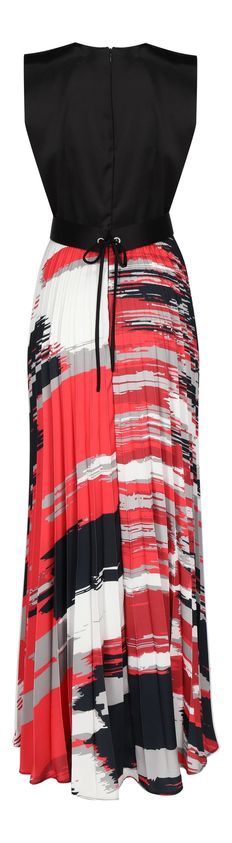 VESTIDO OTOÑO INVIERNO NEGRO ROJO