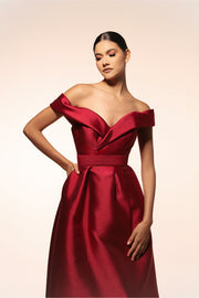 Vestido Envolvente Tinto