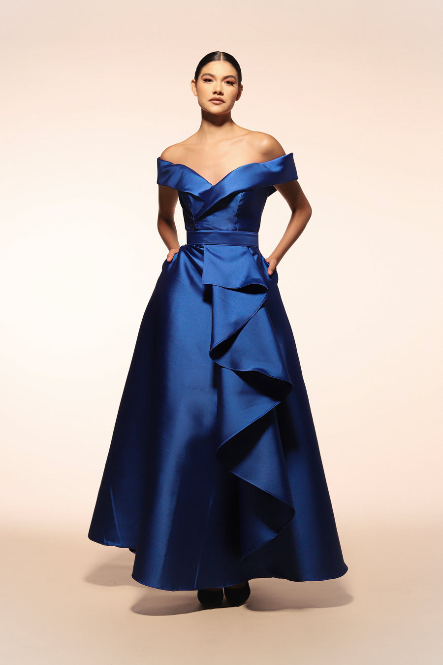 Vestido con Olanes Azul