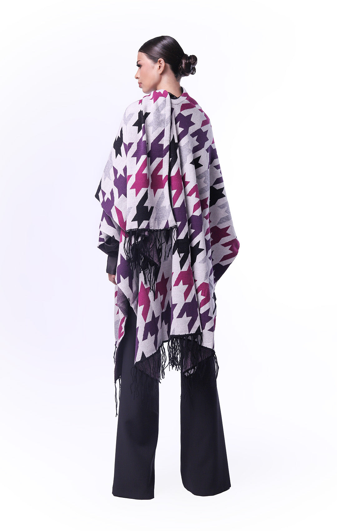 Poncho Pata de Gallo Violeta