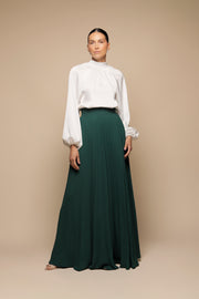 FALDA PLISADA VERDE BOTELLA