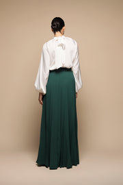 FALDA PLISADA VERDE BOTELLA