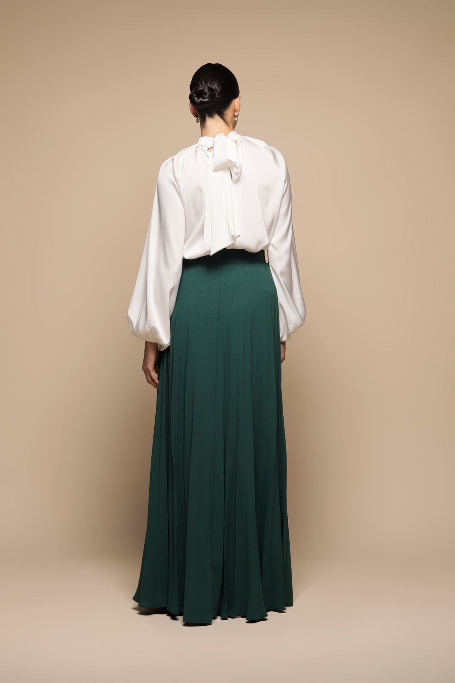 FALDA PLISADA VERDE BOTELLA