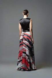 VESTIDO OTOÑO INVIERNO NEGRO ROJO