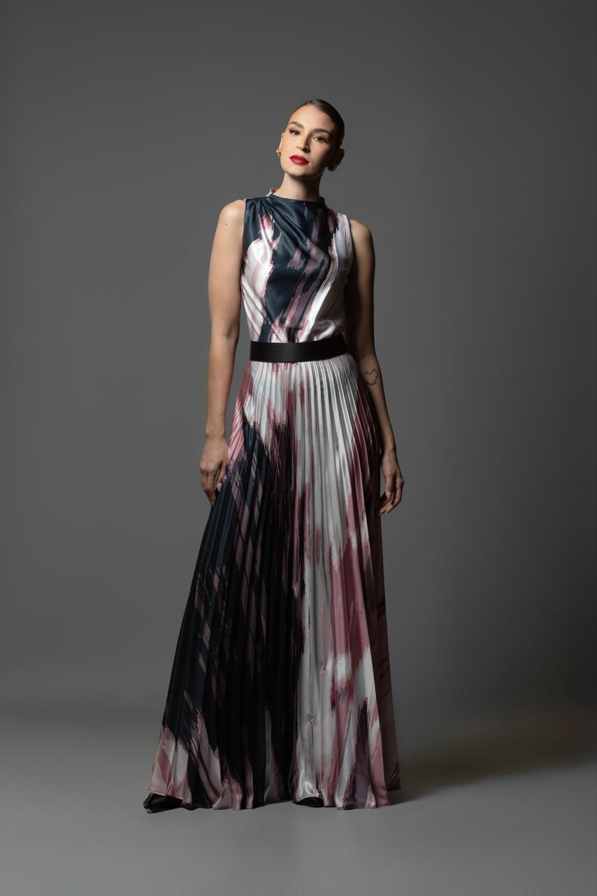 VESTIDO OTOÑO INVIERNO TOTAL PRINT ROSA