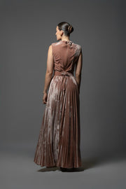 VESTIDO OTOÑO INVIERNO TERCIOPELO ARENA