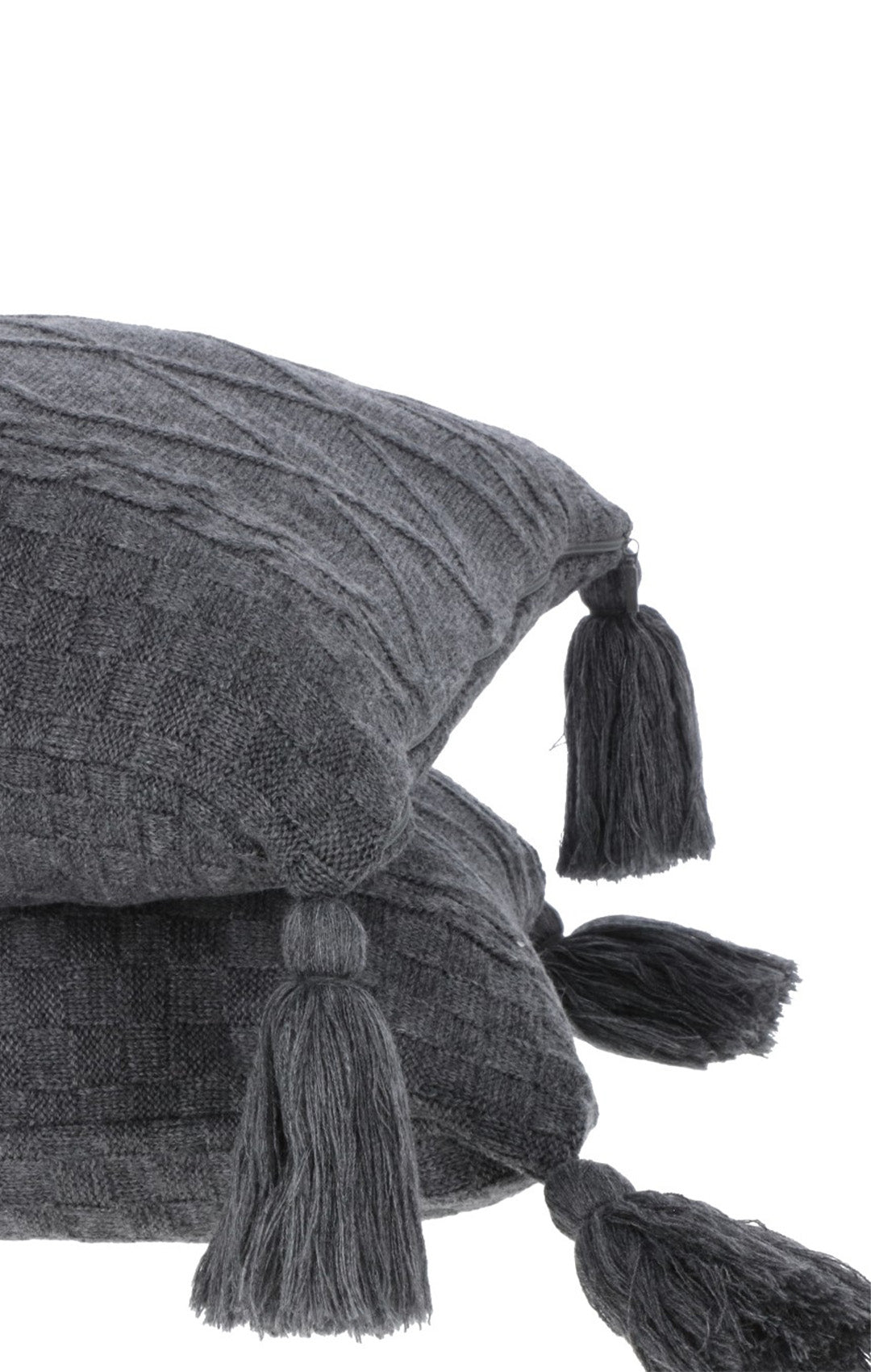 Set de cojines y frazada gris